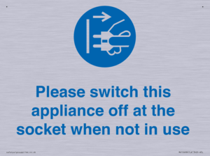 Please switch this appliance off at the socket when not in use